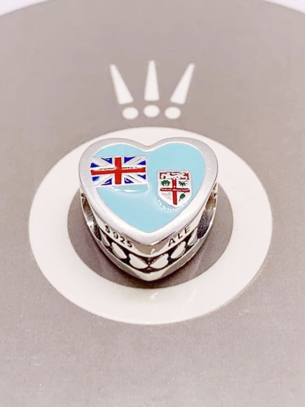 Pandora Fiji Flag Heart Charm